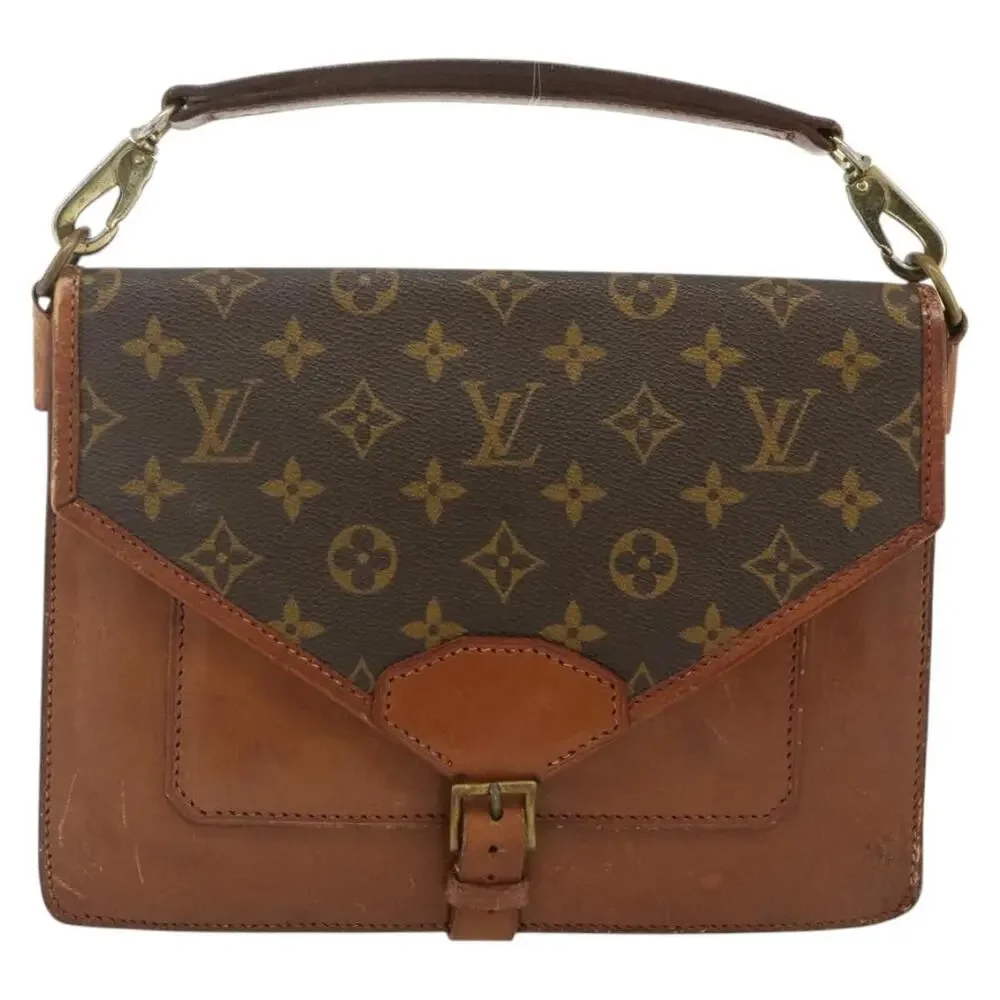 Louis Vuitton Monogram Sac Biface Handbag Brown